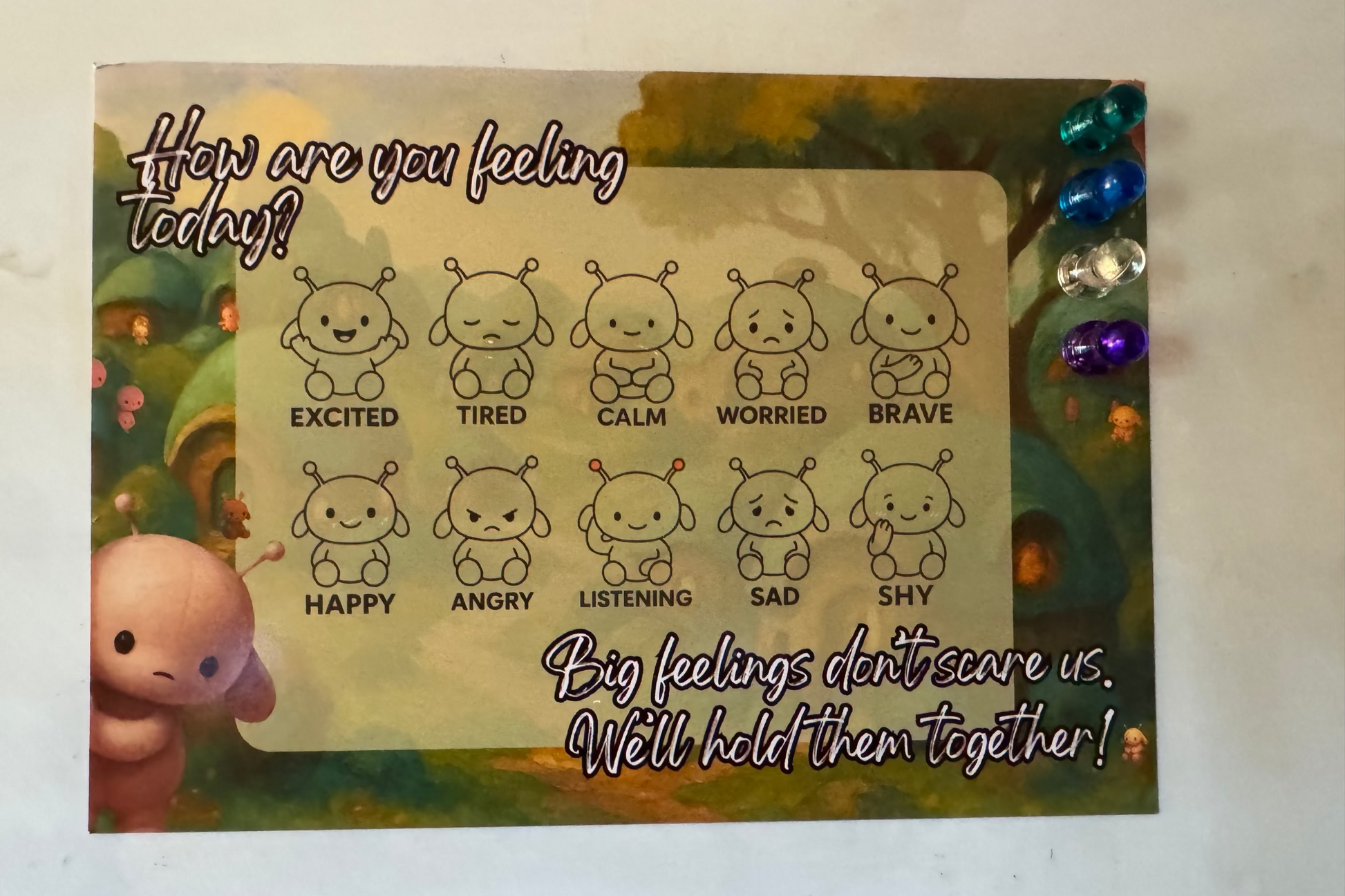 Original Artwork Sensory Check in Magnet + Pins